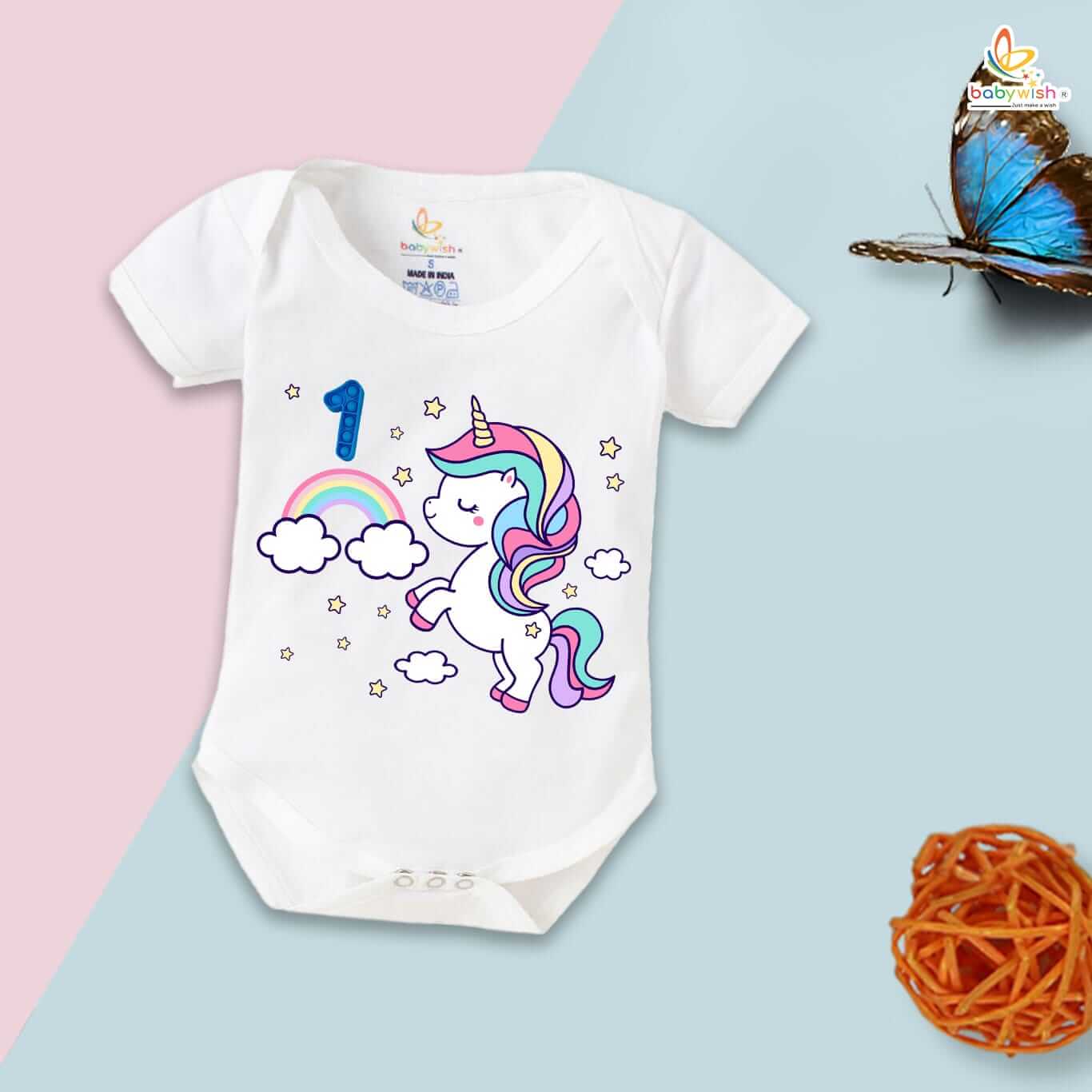 One Month Baby Romper for Boys & Girls | Unisex Half Sleeve Round Neck Onesie | Soft Cotton Outfit for Newborn Infants | Comfortable Daily Wear for Babies