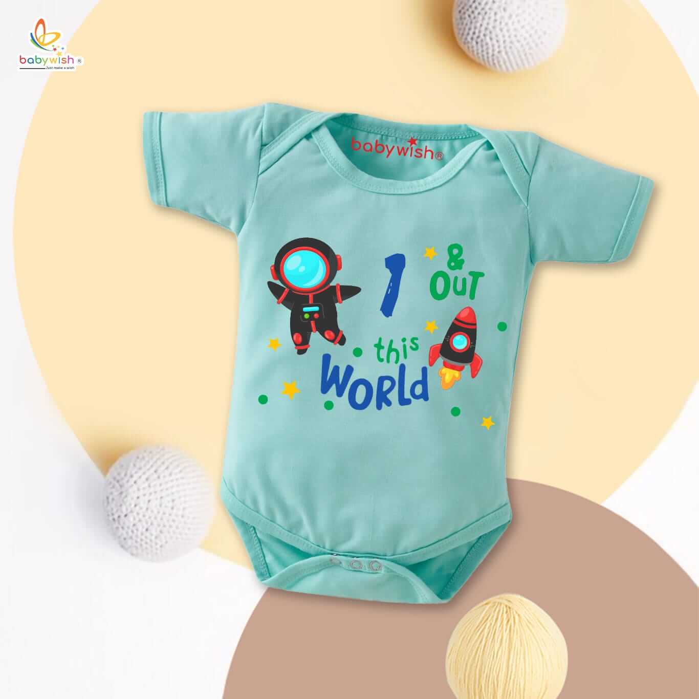 1 Month Baby Romper | Unisex Half Sleeve Round Neck Onesie for Newborn Boys & Girls | Soft Cotton Infant Bodysuit Outfit for Daily Wear & Gifting