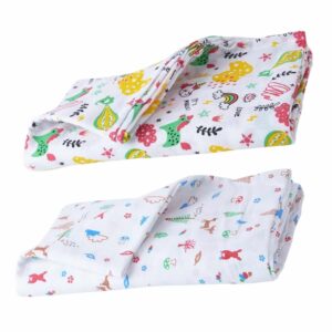 Muslin Swaddle Blanket Combo Pack for Newborn Baby, Soft Breathable Cotton Baby Wrap, Floral Unicorn & Nature Print Receiving Blanket White Multicolor 0-3 Months | Babywish