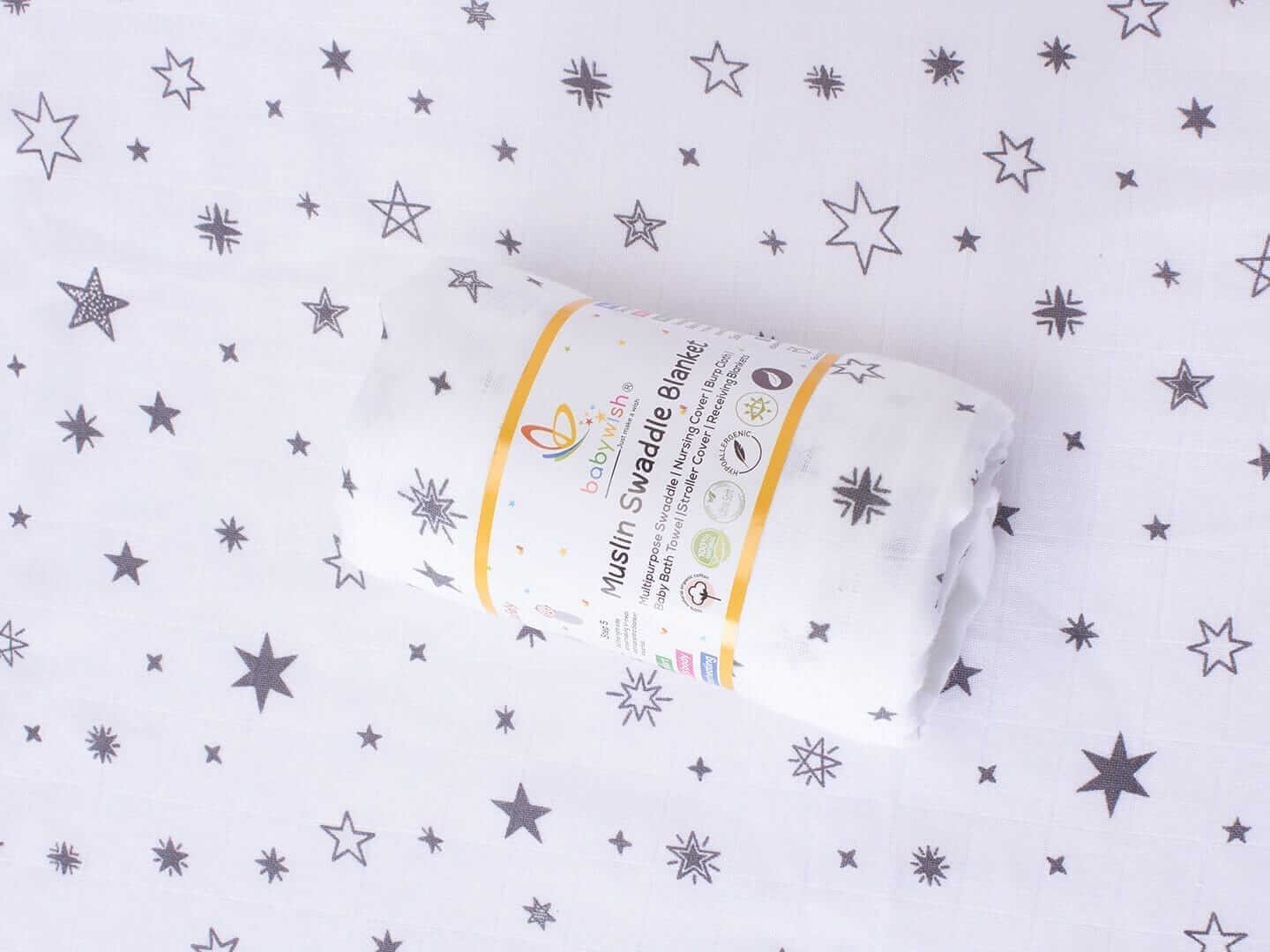 Muslin Swaddle Blankets 100% Organic for Newborn Baby – Soft Multipurpose Infant Swaddle 112x112cm, Breathable Cotton Wrap for Sleeping, Nursing, Travel, and Baby Comfort