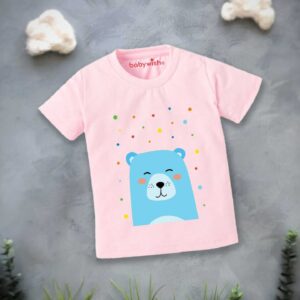 Cute baby summer t-shirt with bear print in soft cotton fabric for boys and girls by Babywish
