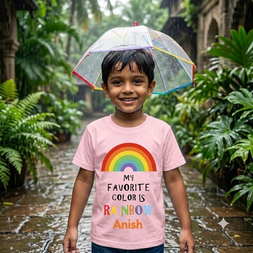 Personalized Rainbow Kids T Shirt
