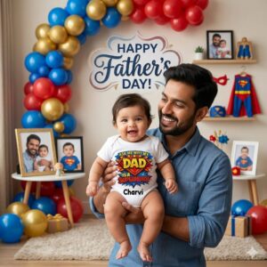 Soft Cotton Father’s Day Baby Romper