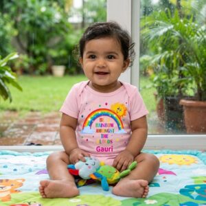 Personalized Rainbow Baby Romper with Custom Name