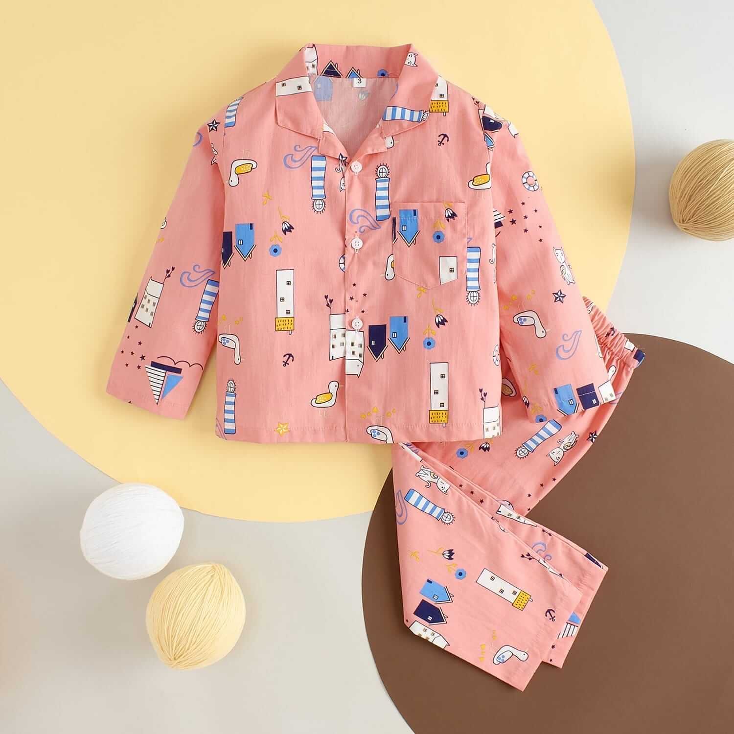 Kids Sleepsuit for Baby Boys and Girls Long Sleeve Topwear and Pajamas Set Baby Clothing Sleepwear Set Pink Swan Print for Newborns and Toddlers