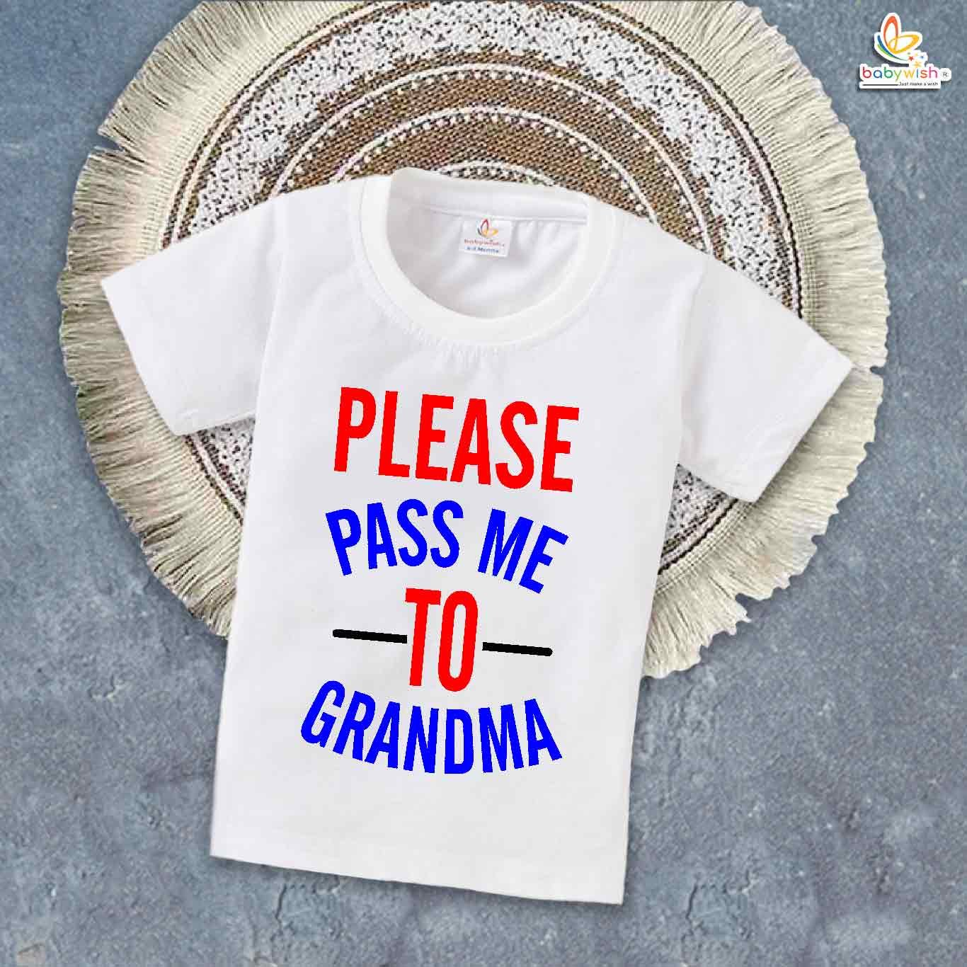 Please Pass Me Grandma – My Grandmother T-shirt for Babies & Toddlers | Cute Grandmother Gift Tee | Babywish