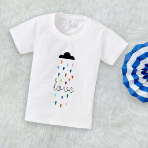 Love Heart Rain Kids T-Shirt – Cute Heart Graphic Soft Cotton Tee for Boys & Girls