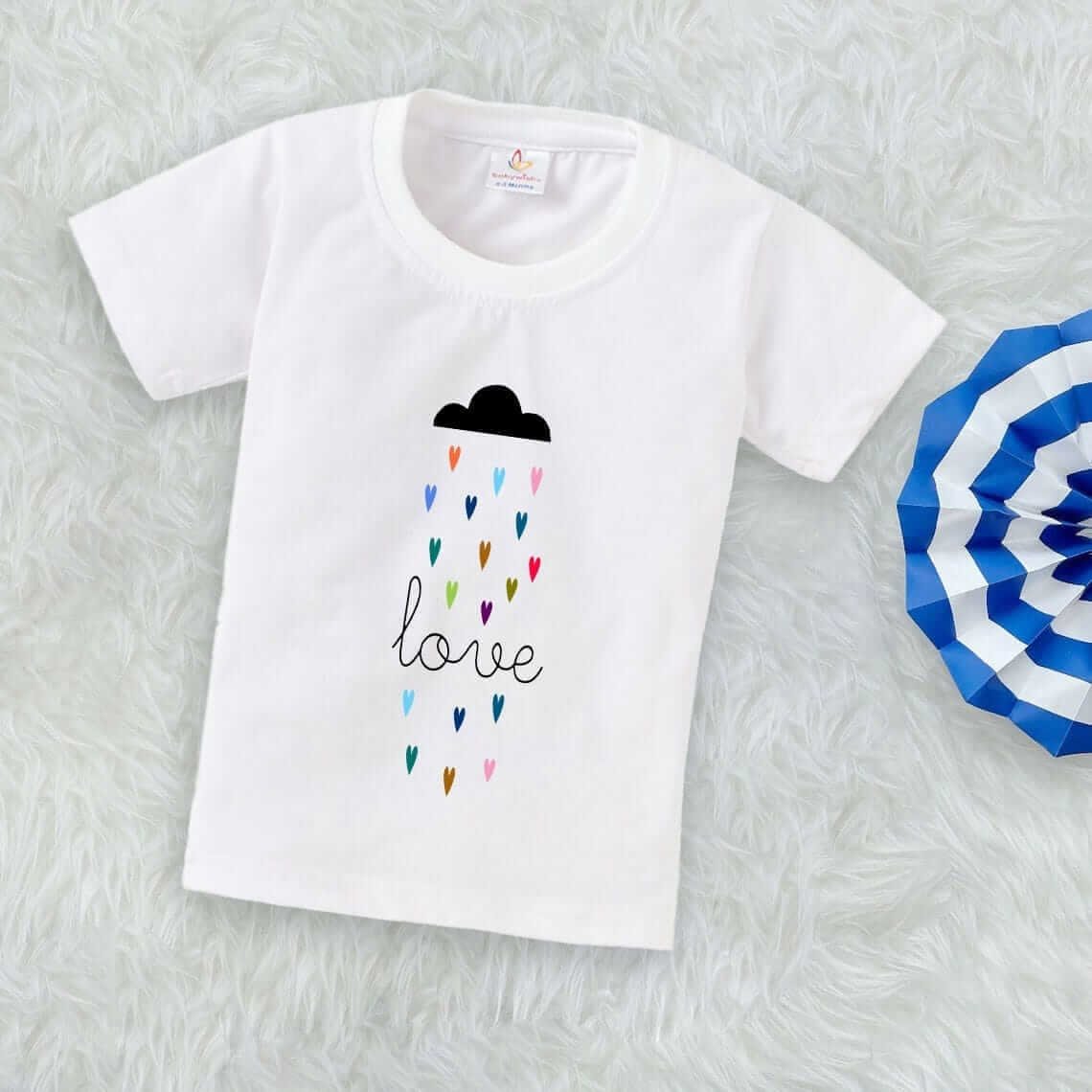 Printable Family T-shirt for Kids Clothes Unisex Newborn Topwear Outfit Cotton Tshirt Half Sleeve Round Neck Dress for Boy n Girl "Lovely Cloud Print"
