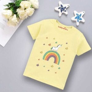 Printable Family T-shirt for Kids Clothes – Unisex Newborn Topwear Outfit, Cotton Half Sleeve Round Neck Dress for Boys & Girls “Unicorn Print”