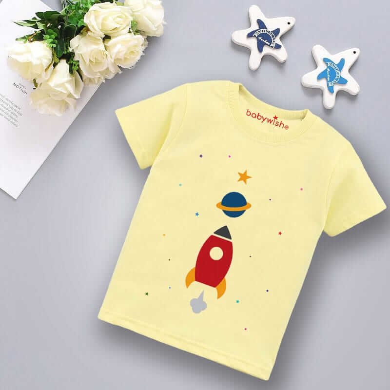 Printable Family T-shirt for Kids Clothes Unisex Newborn Topwear Outfit Cotton Tshirt Half Sleeve Round Neck Dress for Boy n Girl "Universe Print"