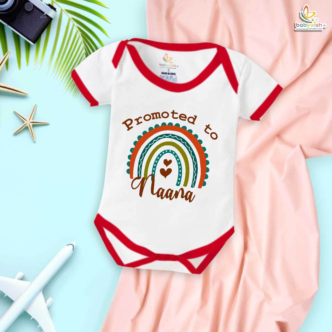 Promoted to Nana – Cute Naanu & Naani Romper for Grandparents | Baby Bodysuit Gift for Nana | Babywish
