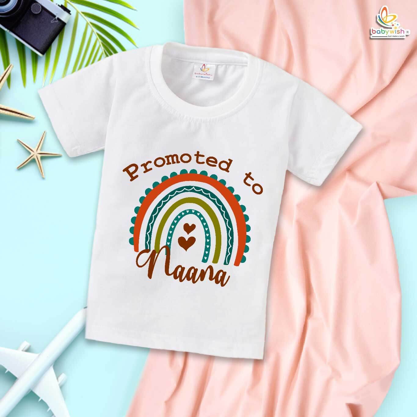 Promoted to Nana – Naanu & Naani Baby T-shirt | Cute Baby Announcement Outfit for Grandparents | Babywish