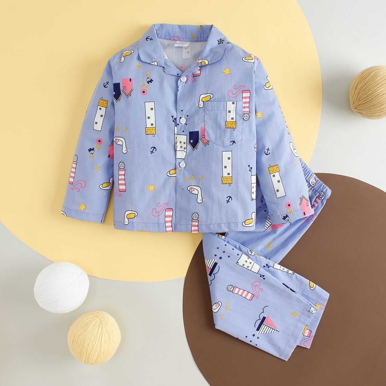 Kids Sleepsuit for Baby Boys and Girls Long Sleeve Topwear and Pajamas Set Baby Clothing Sleepwear Set Purple Swan Print for Newborns and Toddlers