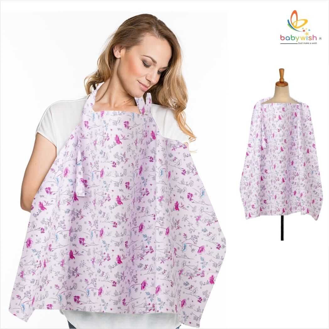 Nursing covers for Mother Breathable feeding cover for Breastfeeding 360° Coverage Protection Cover - Purple Water Lily