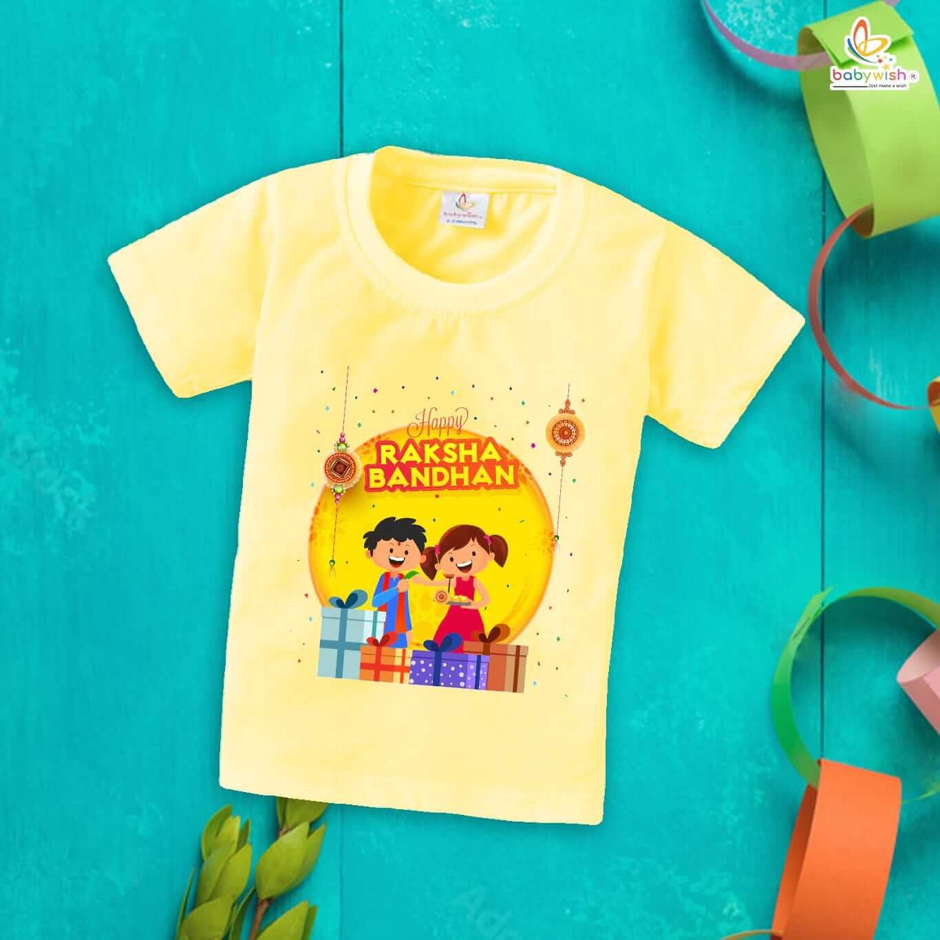 Rakshabandhan Matching T-Shirt for Brother Sister | White Rakhi Outfit for Babies | Rakshabandhan Gift for Baby Boy & Girl | Celebrate First Rakhi Together – Babywish