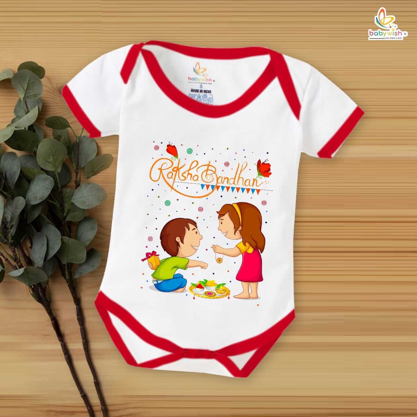 Rakshabandhan Romper for Kids Brother Sister Matching Outfit – Cute Rakhi Gift Dress for Toddlers Babywish
