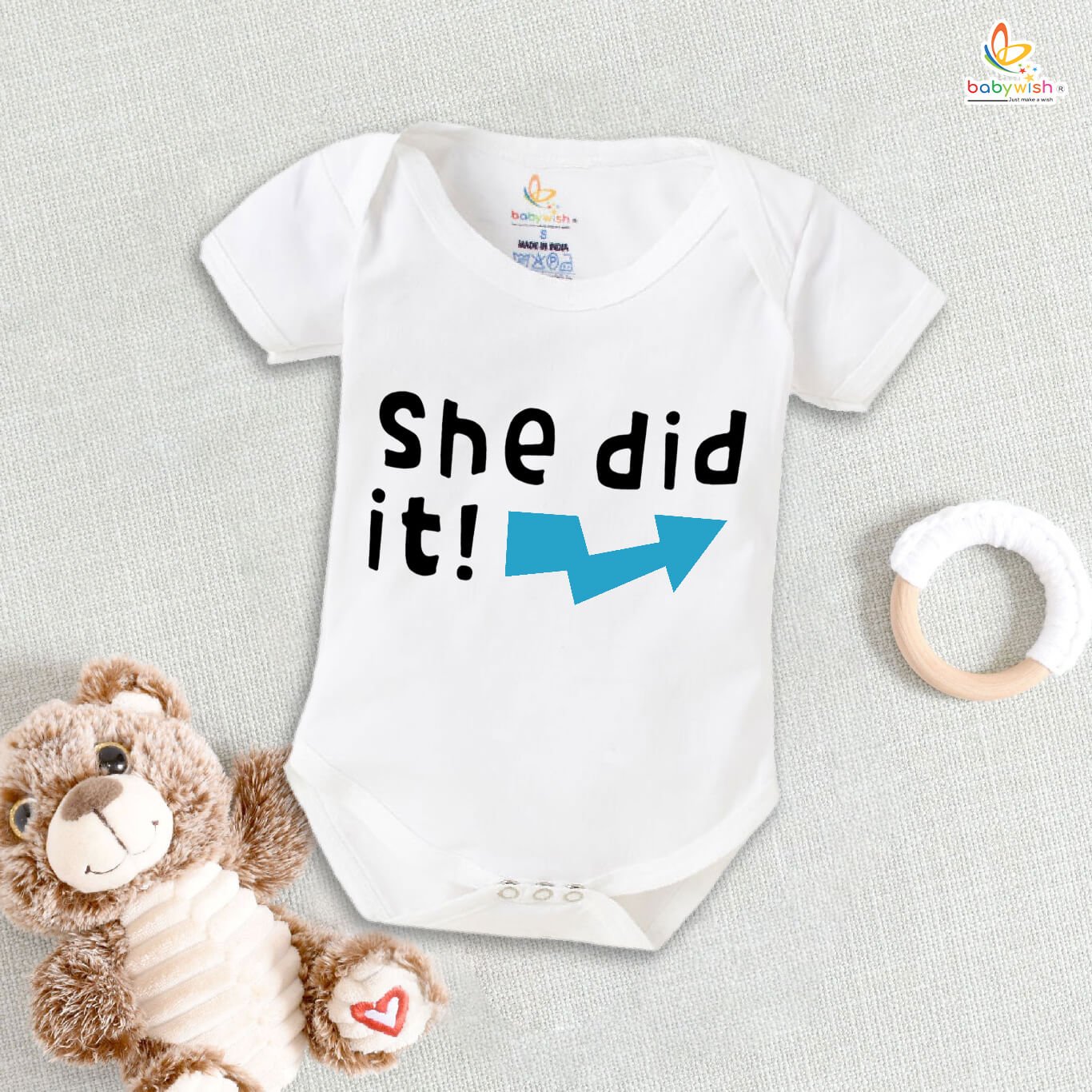 Rakshabandhan Romper for Brother and Sister | White Matching Rakhi Dress Gift for Newborns | Adorable Baby Sibling Outfit for Rakhi Festival - Babywish