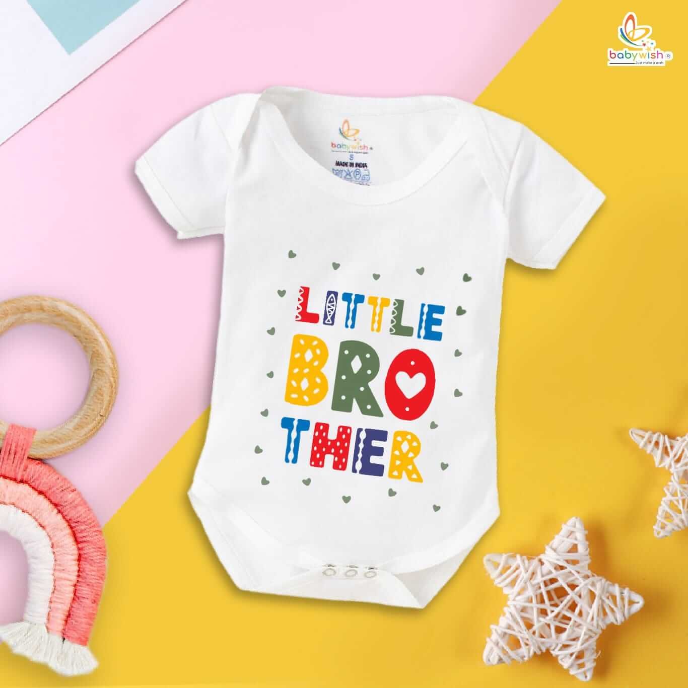 Rakshabandhan Romper for Brother Sister | Matching Rakhi Dress for Baby | White Color Baby Outfit | Rakshabandhan Gift for Infants - Babywish