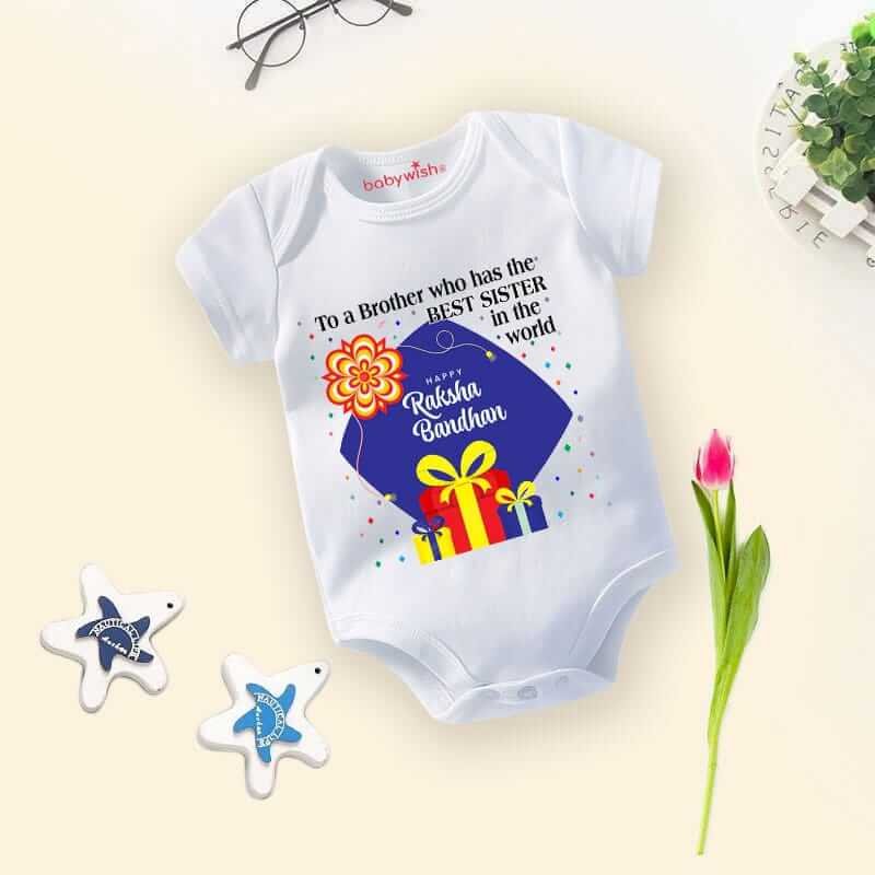 Rakshabandhan Romper for Newborn Baby | Brother Sister Matching Rakhi Outfit | Infant Onesie Rakhi Gift Dress for Baby Boys & Girls | Cute Festival Clothing for Kids – Babywish