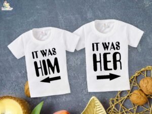 Rakshabandhan Special Combo White T-Shirts for Kids, Brother and Sister Matching Set, Half Sleeve Topwear, Combo Pack of 2, Perfect Rakhi Outfit Babywish