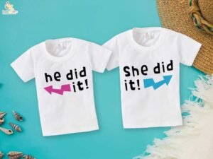 Rakshabandhan Special Combo White T-Shirts for Kids, Brother and Sister Matching Set, Half Sleeve Topwear, Combo Pack of 2, Perfect Rakhi Outfit Babywish