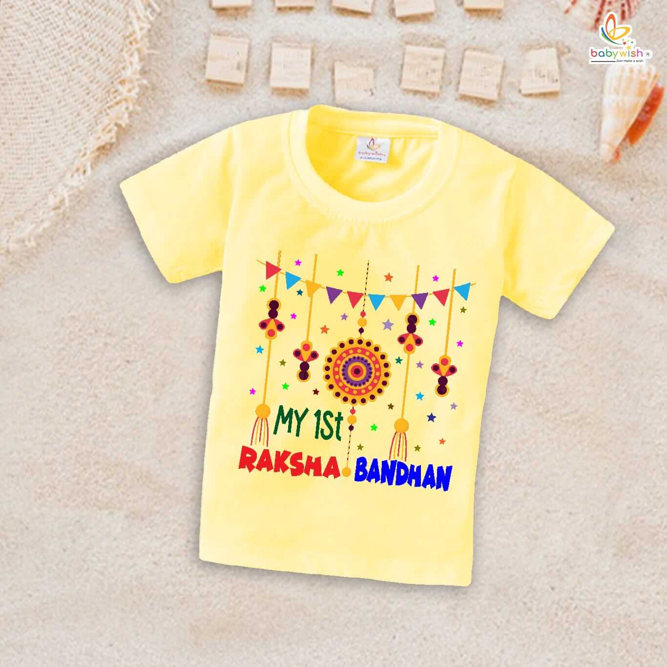 My 1st Raksha Bandhan Kids T Shirt Soft Cotton Printed Festival Outfit Babywish