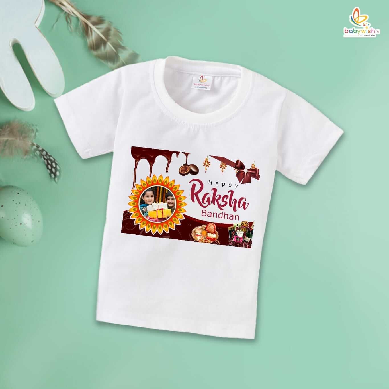 Rakshabandhan T-Shirt for Kids – Brother Sister Matching Dress, Cute Half Sleeve Tee, Perfect Rakhi Gift for Boys & Girls – Babywish