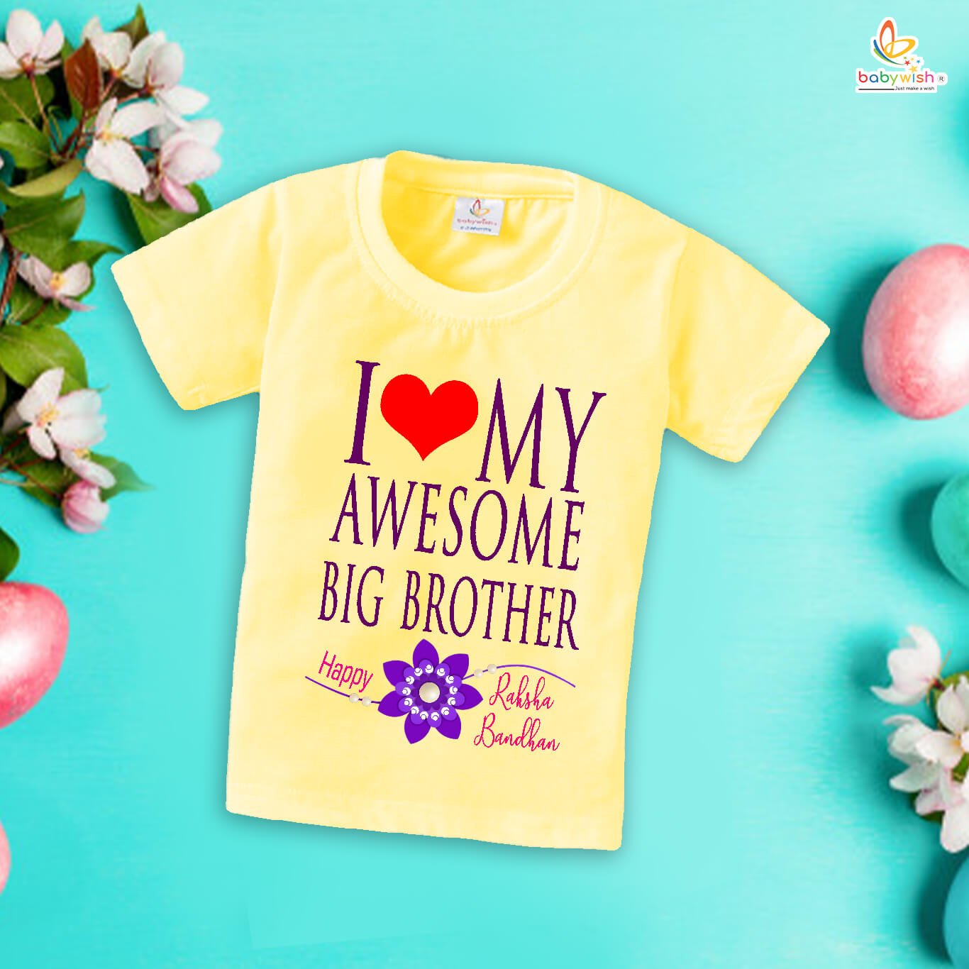 Rakshabandhan T-Shirt for Kids – Brother Sister Matching Dress, Cute Half Sleeve Tee, Perfect Rakhi Gift for Boys & Girls – Babywish