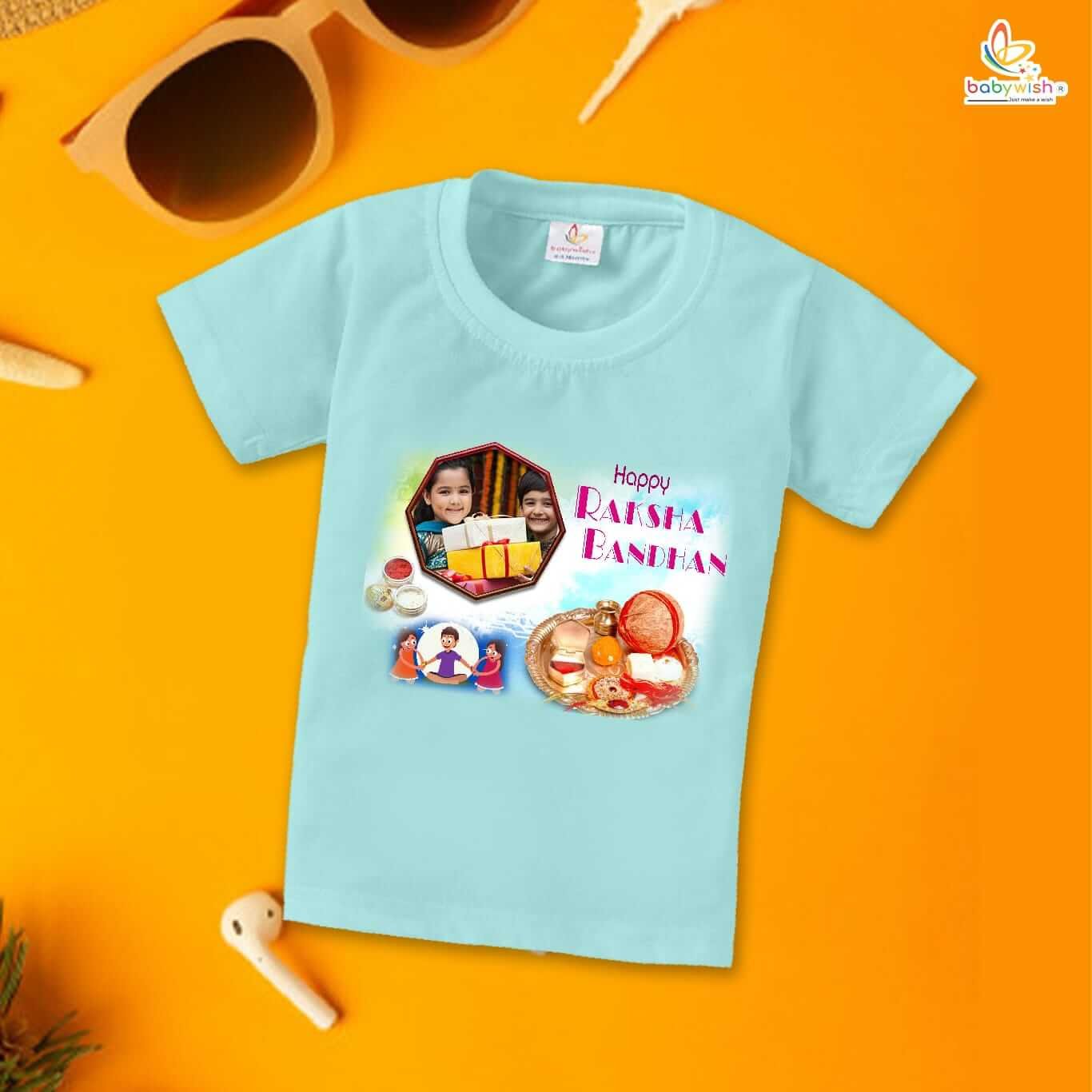 Rakshabandhan T-Shirt for Kids – Brother Sister Matching Dress, Cute Half Sleeve Tee, Perfect Rakhi Gift for Boys & Girls – Babywish
