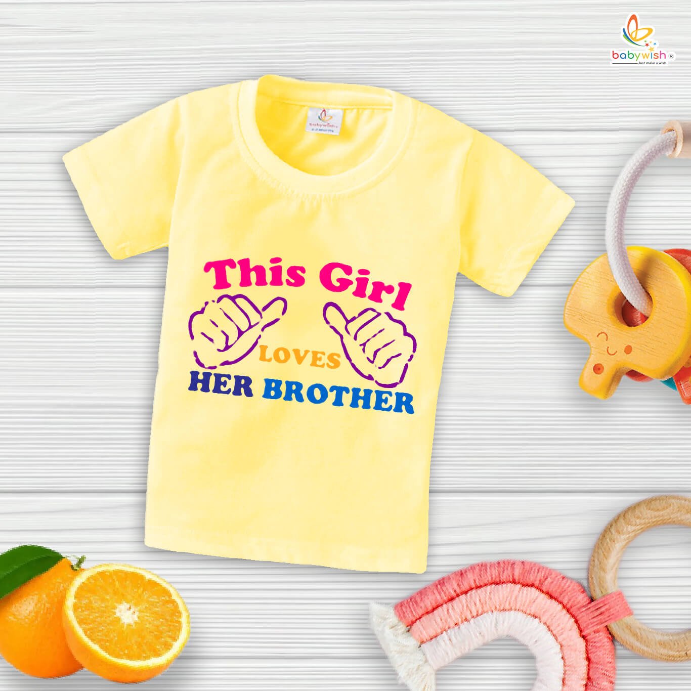 Rakshabandhan T-Shirt for Kids, Brother Sister Matching Outfit, Cute Rakhi Festival Gift Tee, Half Sleeve Cotton Topwear for Boys & Girls – Babywish