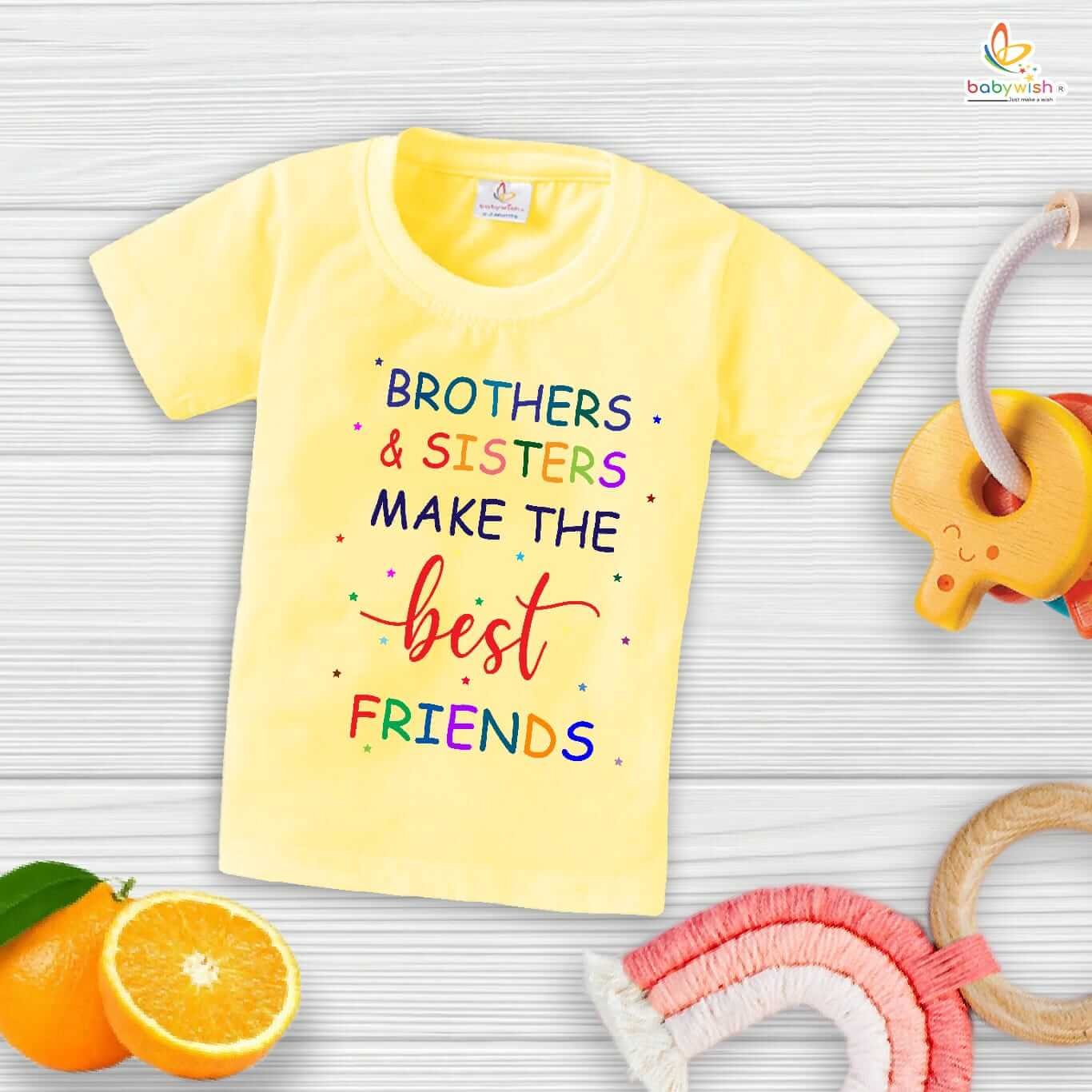 Rakshabandhan T-Shirt for Kids – Brother Sister Matching Outfit Perfect Rakhi Gift Tee for Boys and Girls Babywish