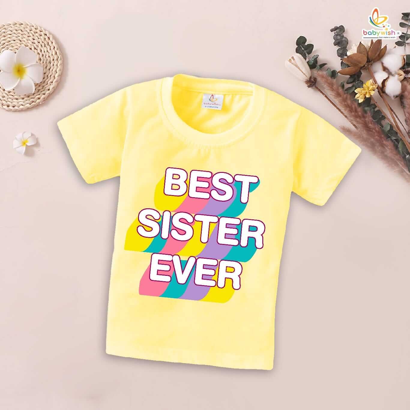 Rakshabandhan T-Shirt for Kids, Brother Sister Matching Outfit, Cute Rakhi Festival Gift Tee, Half Sleeve Round Neck Topwear for Boys & Girls – Babywish