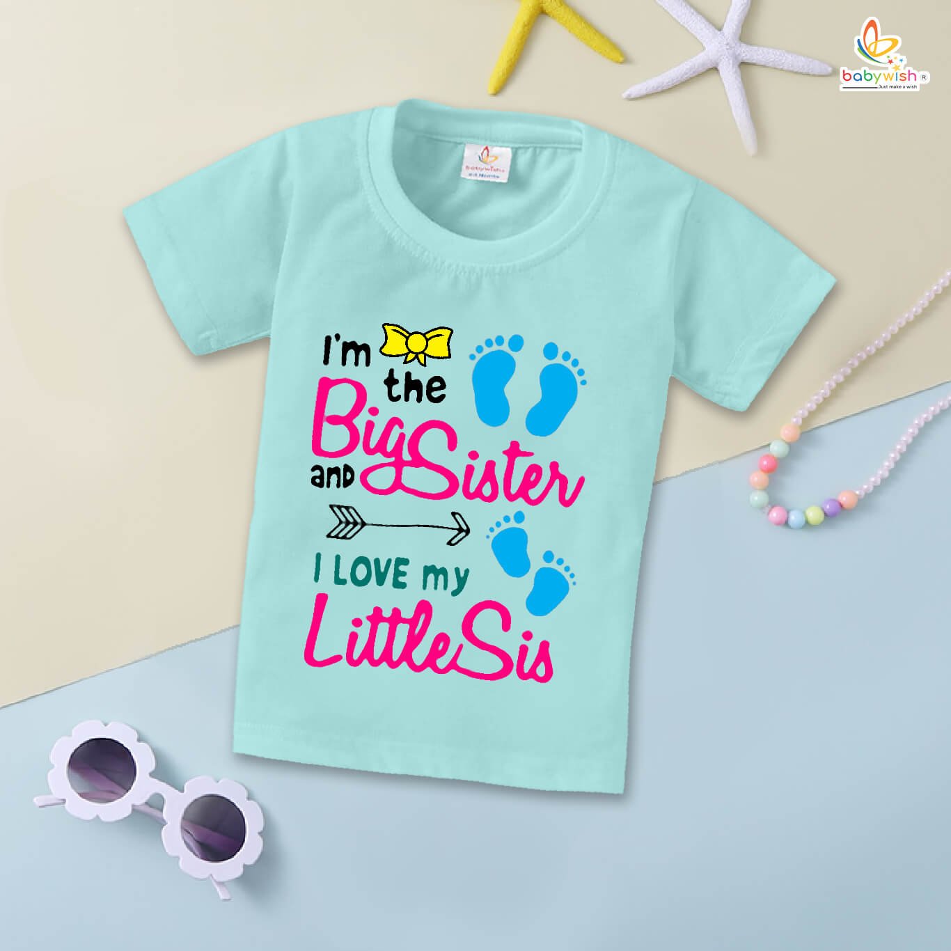 Rakshabandhan T-Shirt for Kids, Brother Sister Matching Outfit, Cute Rakhi Festival Gift Tee, Half Sleeve Round Neck Topwear for Boys & Girls – Babywish