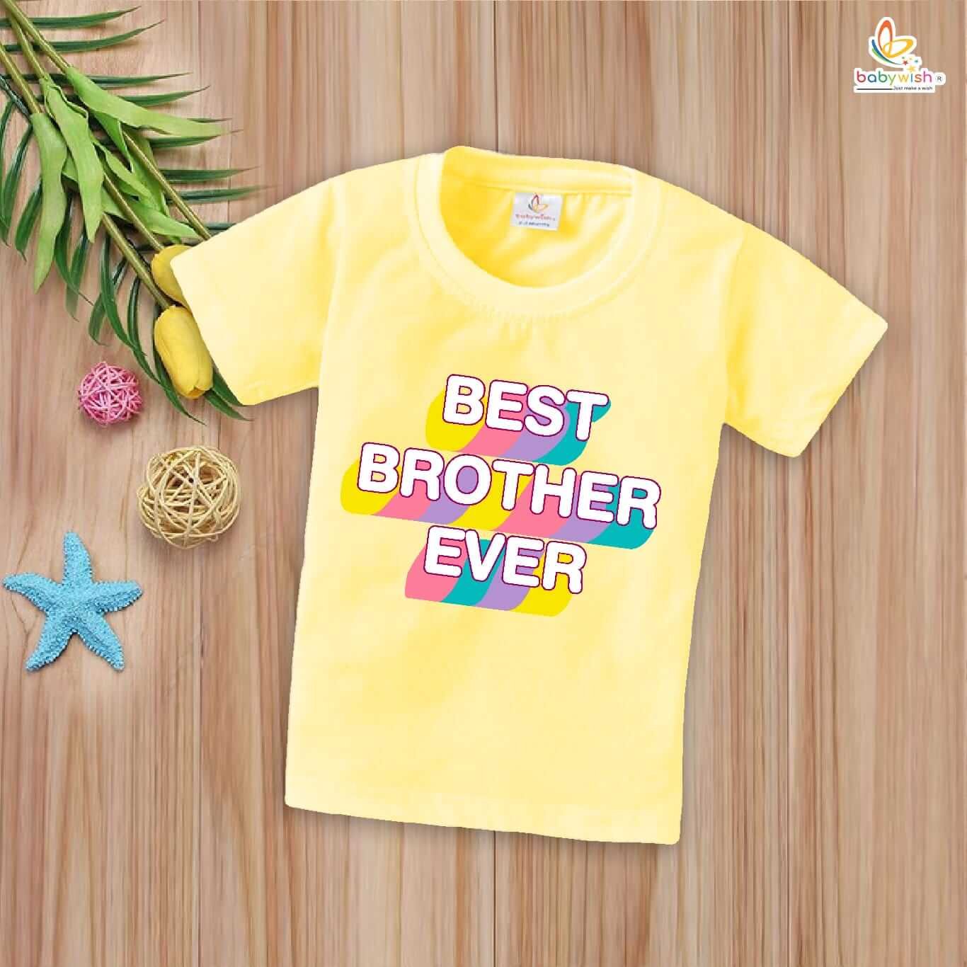 Rakshabandhan T-Shirt for Kids, Brother Sister Matching Outfit, Cute Rakhi Festival Gift Tee, Half Sleeve Round Neck Topwear for Boys & Girls – Babywish
