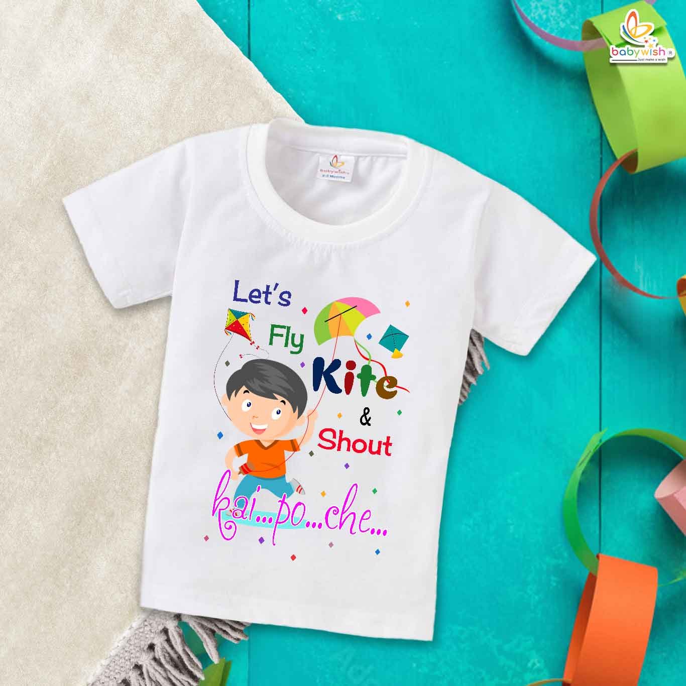 Shout Kai Po Che My First Makar Sankranti Baby T-Shirt – Cute Festival Outfit for Newborn & Infant | Makar Sankranti T-shirt for Baby Boys & Girls – Babywish