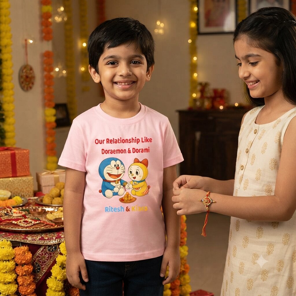 Personalized Sibling Rakhi T-Shirt