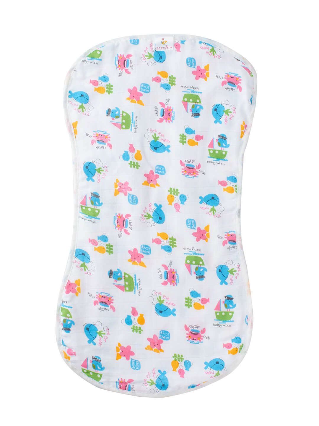 Soft Cotton Baby Burp Cloth Marine Print|Feeding Cloth|Babywish