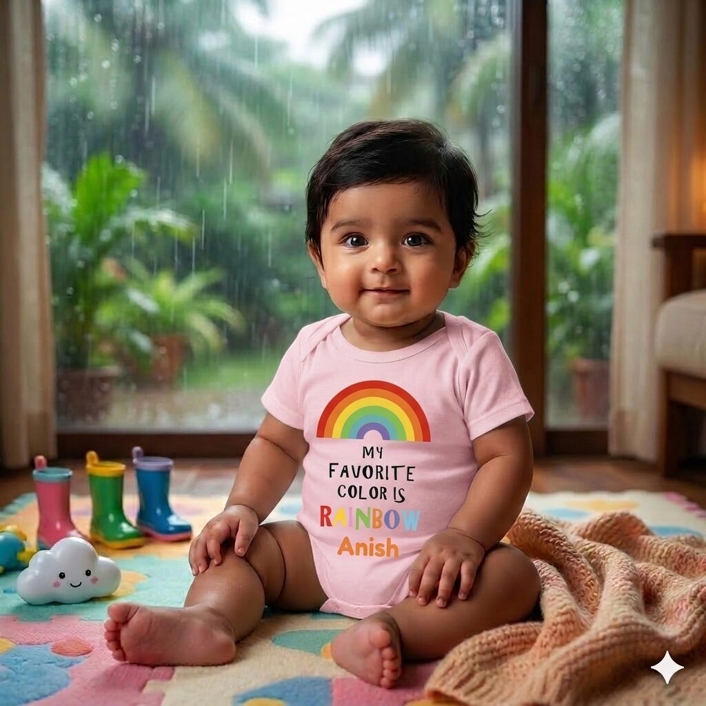 Personalized Rainbow Baby Romper