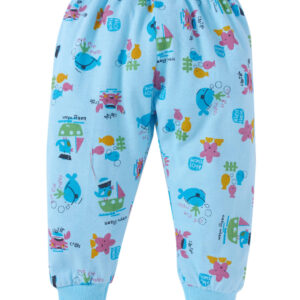 Ocean Print Cotton Pajama Pants for Babies
