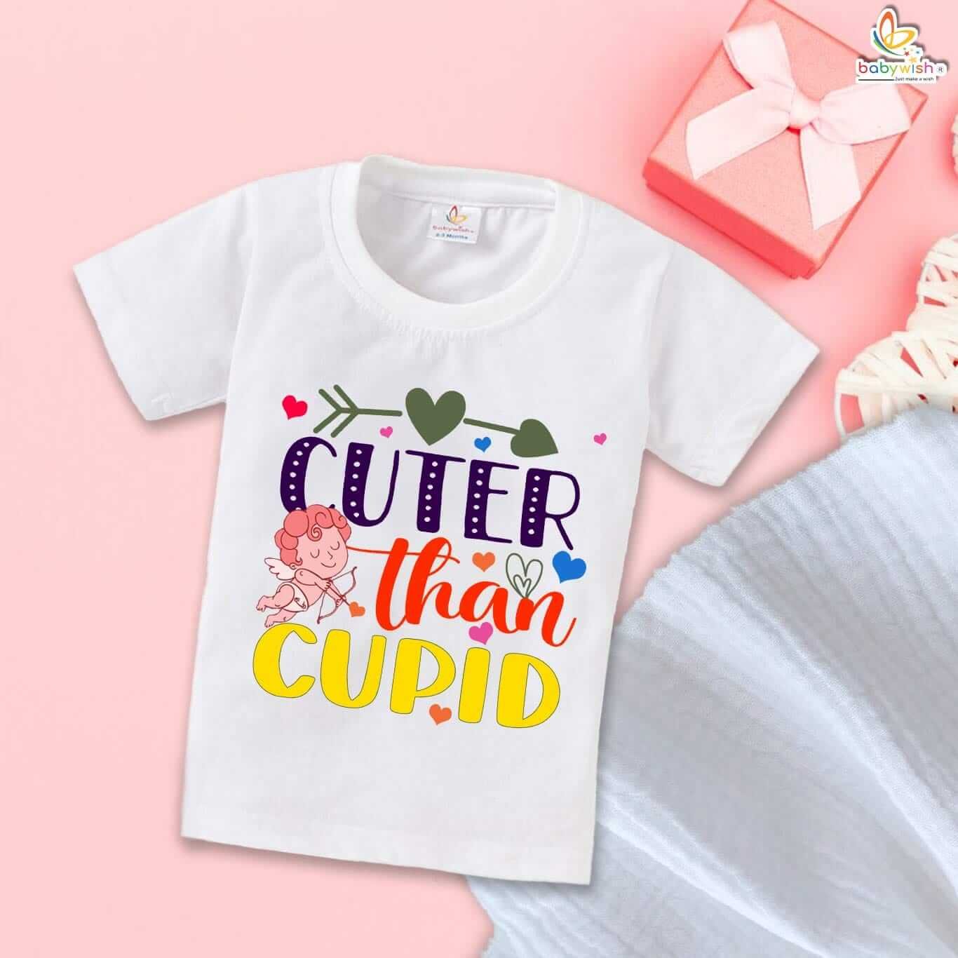Cuter Than Cupid Baby T-Shirt – My First Valentine’s Day T-Shirt for Infant & Newborn | Cute Valentine’s Day Outfit for Baby Girls & Boys | Soft Baby Clothes – Babywish