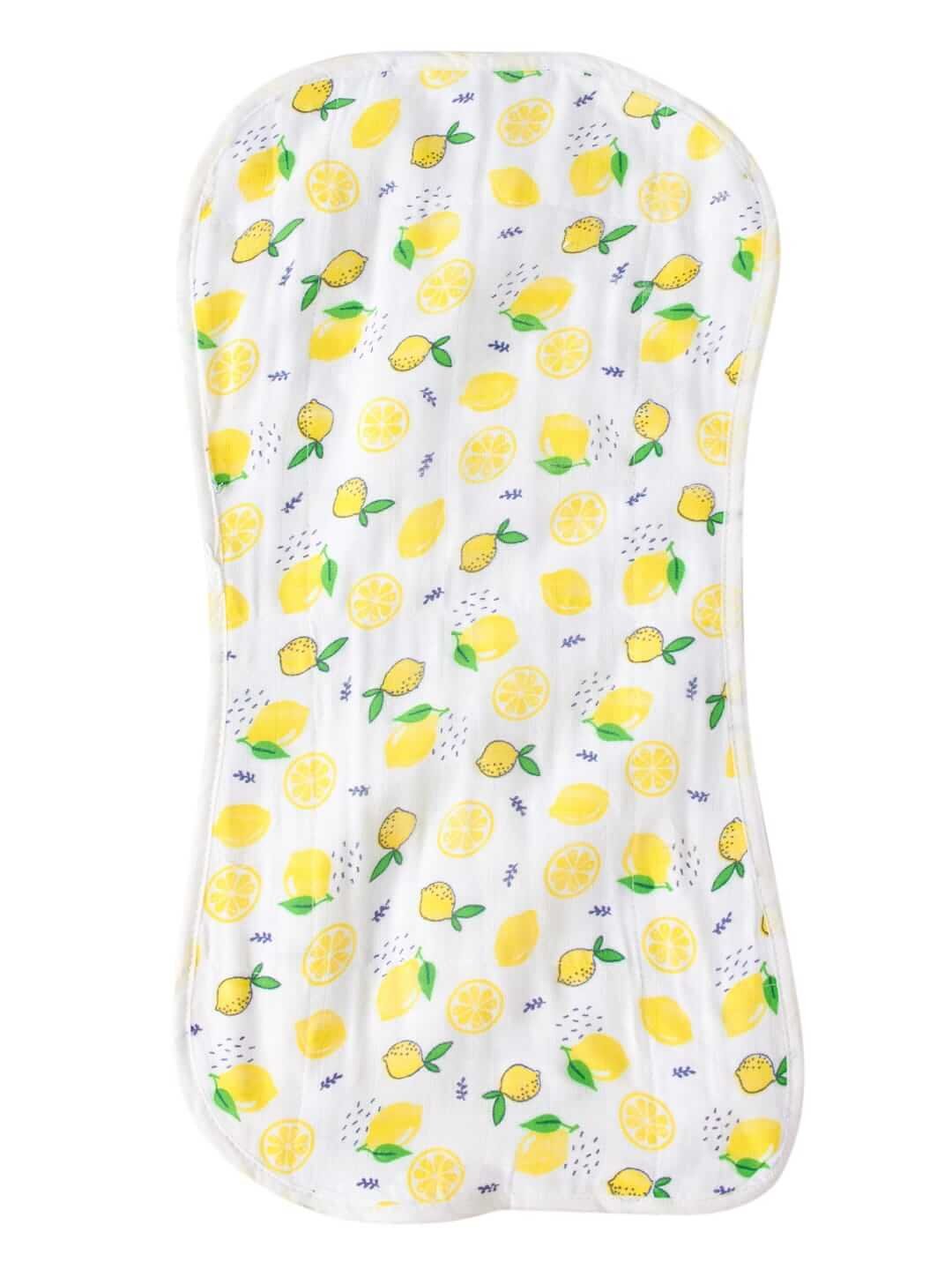 Organic Burp Cloth for Baby Boys and Girls, Triple Layer Soft Muslin, Multipurpose Baby Burp Cloth Gift, Lemon Print Design, Perfect Newborn Essential, Set of 1