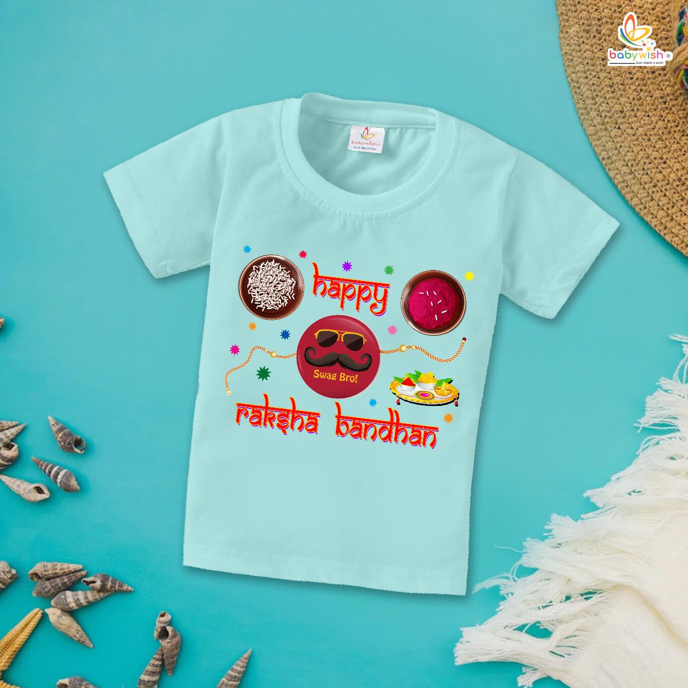 Stylish Rakshabandhan T-Shirt for Kids, Brother Sister Matching Outfit, Cute Rakhi Gift Tee, Soft Cotton Half Sleeve Topwear for Boys and Girls Babywish