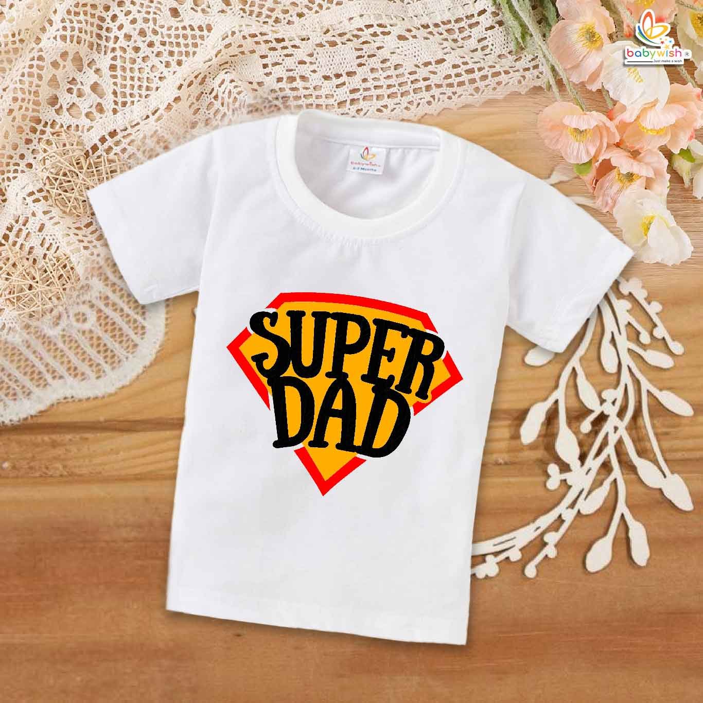 Super Dad – Hero-Themed Father T-shirt for Cool Dads | Perfect Gift for New Dads & Father’s Day Celebration | Stylish Dad & Baby Matching Outfit | Babywish