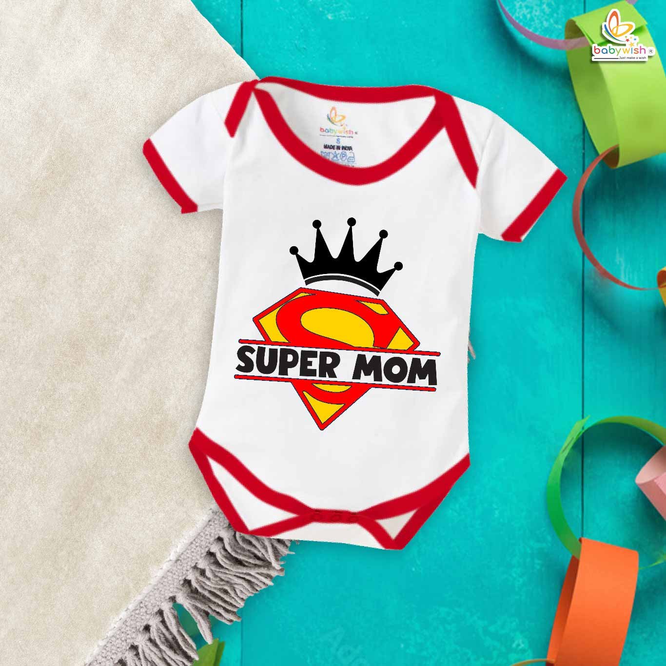 Super Mom – Cute Mother Romper for Babies | Adorable Baby Bodysuit for Super Moms | Babywish