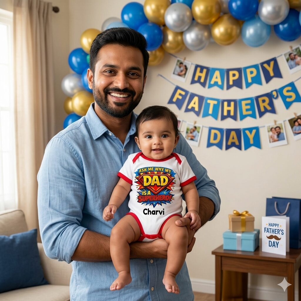 Soft Cotton Father’s Day Baby Romper