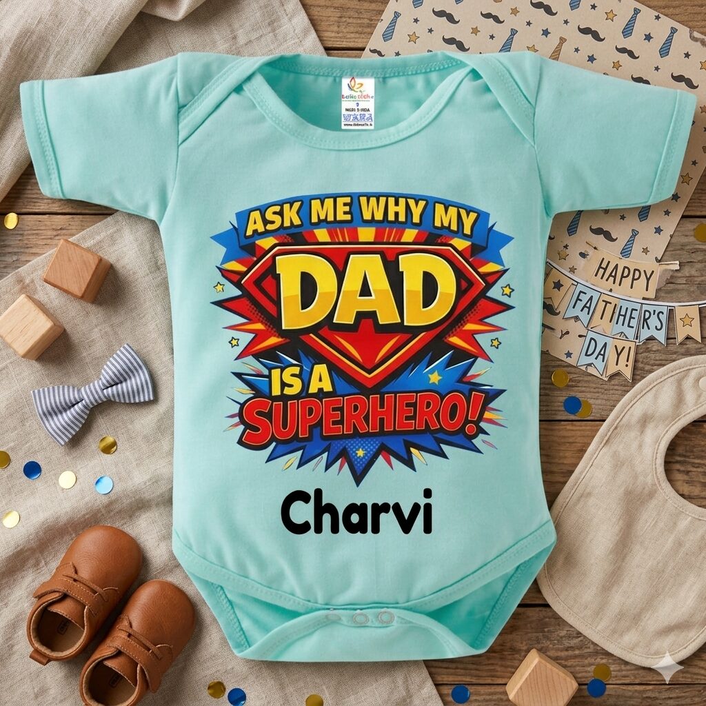 Soft Cotton Father’s Day Baby Romper