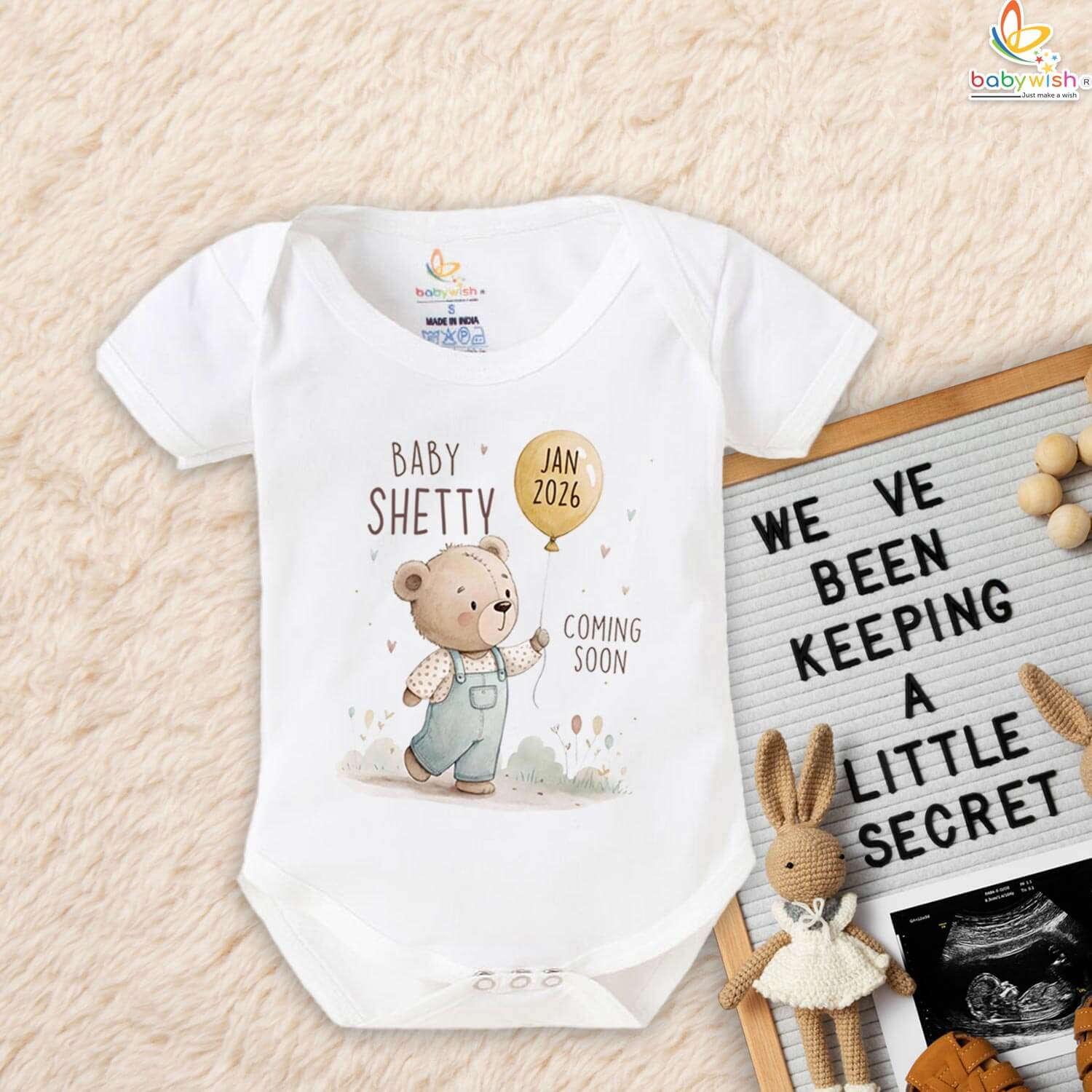Baby Announcement Gift – Custom Pregnancy Announcement Romper for Surprise Reveal & Newborn Photoshoot | Babywish