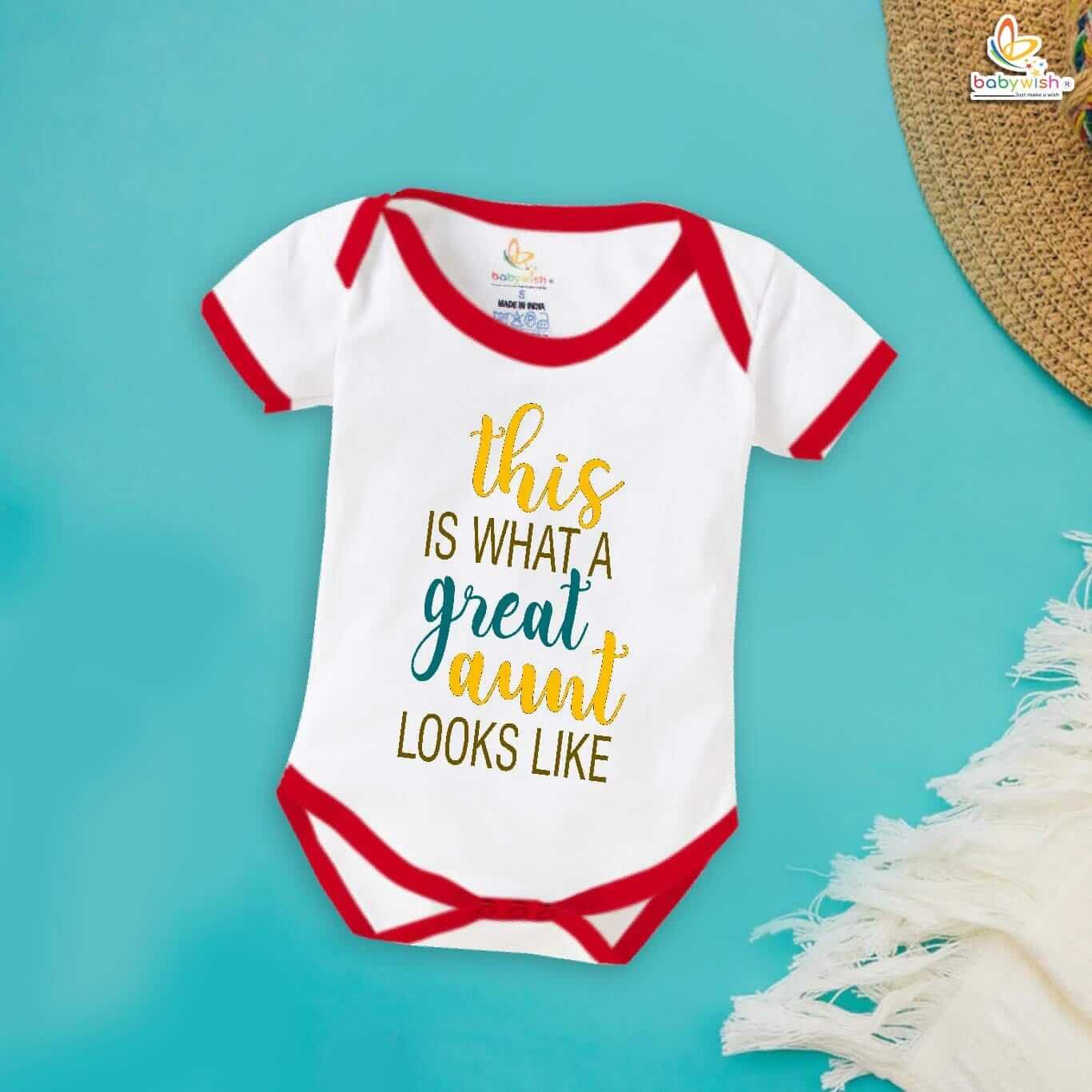 This is What a Great Aunt Looks Like Romper – Bua Bodysuit for Baby – Cute Baby Clothes for Auntie’s Little One – Soft Cotton Infant Outfit – Babywish