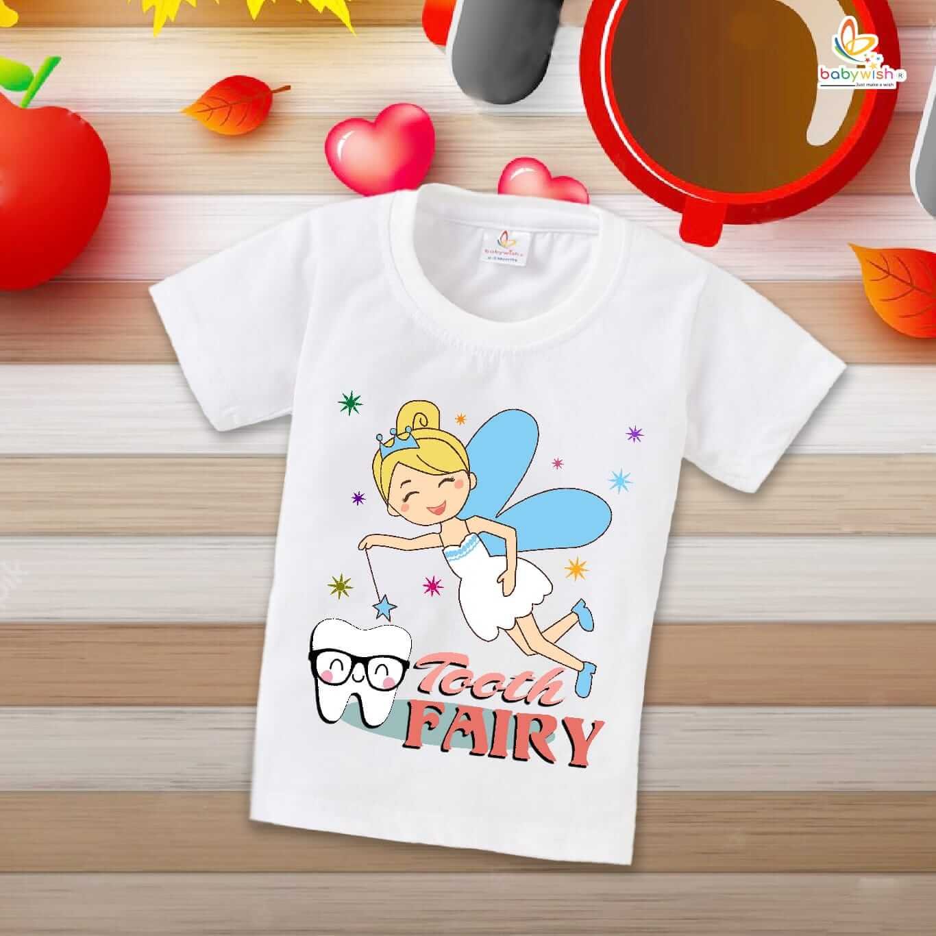 Tooth Fairy My First Tooth Baby T-Shirt – Cute First Tooth Milestone T-Shirt for Newborn & Infant | Soft Baby Outfit – Babywish