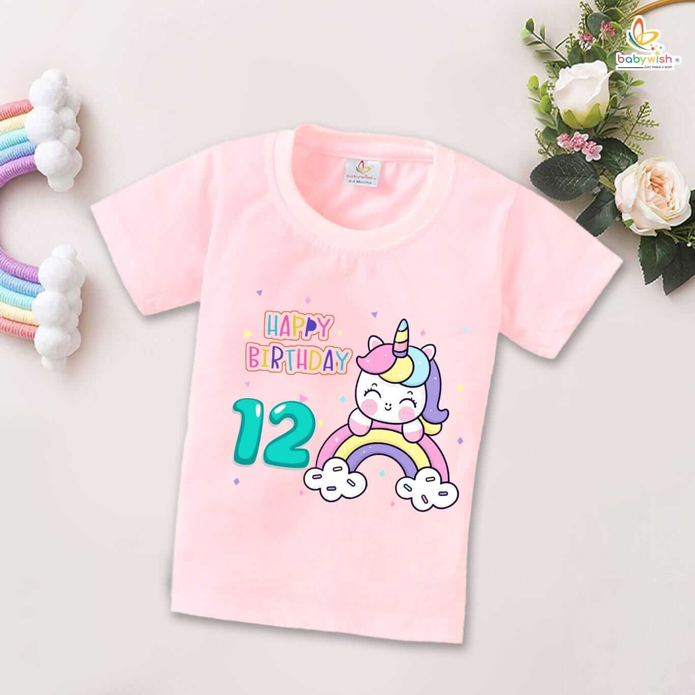 Twelve Year Birthday Unisex T-Shirt Half Sleeve Round Neck Topwear tee for kids